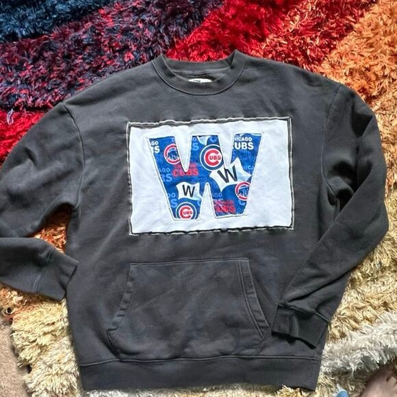 Chicago Cubs sweatshirt, upcycled Fly the W crewneck, reworked Adult LG - Picture 5 of 5